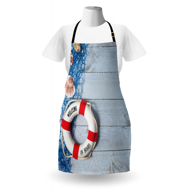 Fishing Net Wood Seashell Apron