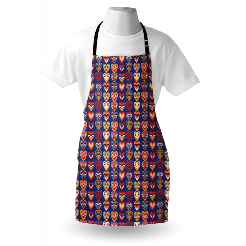 Colorful Hearts Art Apron