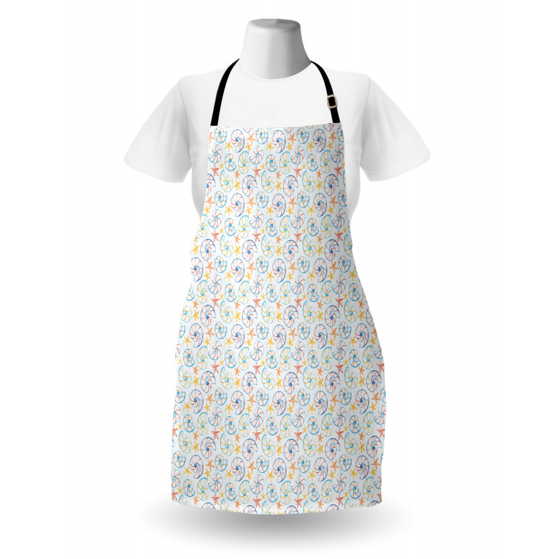 Grunge Shells Starfishes Apron