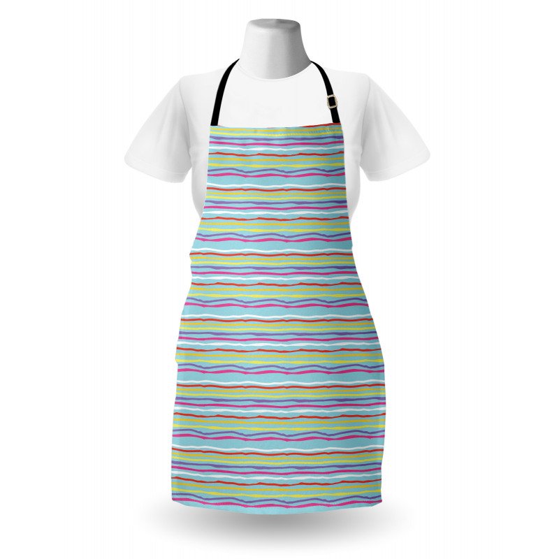 Colorful Ripple Lines Fun Apron