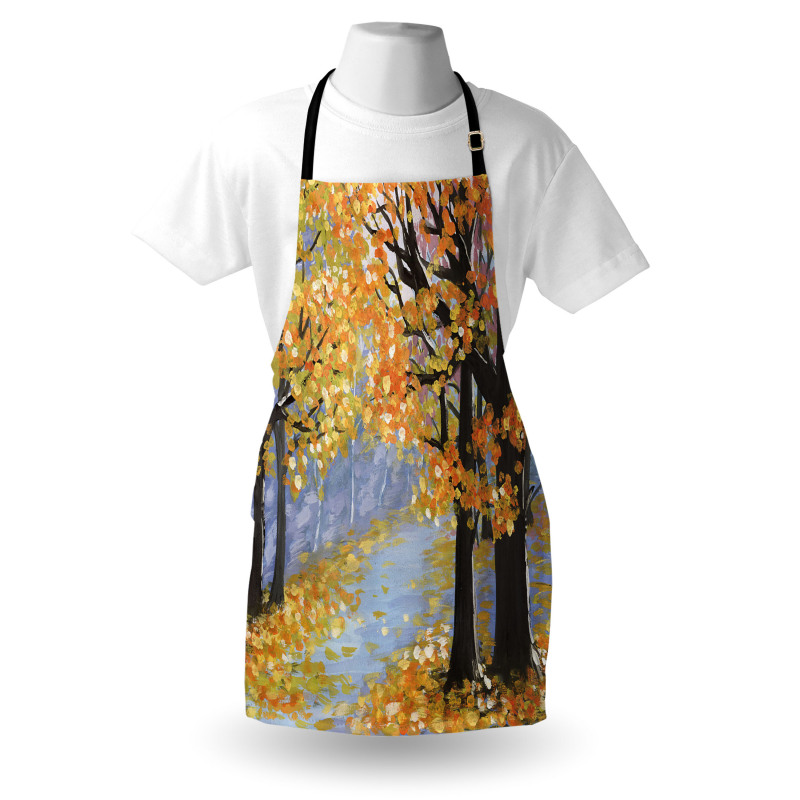 Gouache Autumn Scenery Art Apron