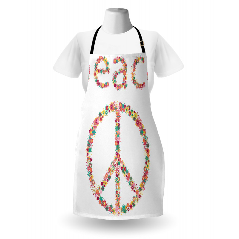 Peace Sign with Flower Apron