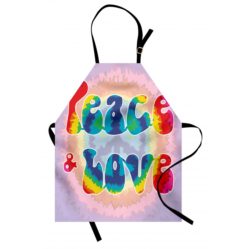 Peace Love Tie Dye Effect Apron