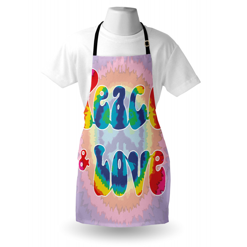 Peace Love Tie Dye Effect Apron