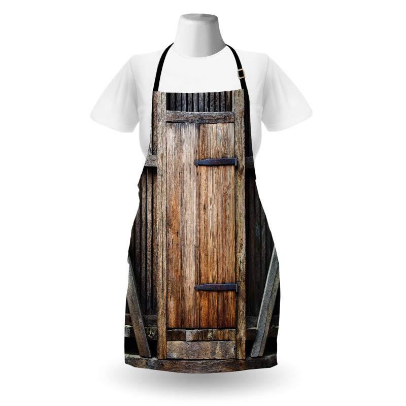 Rustic Rural Wood Door Apron