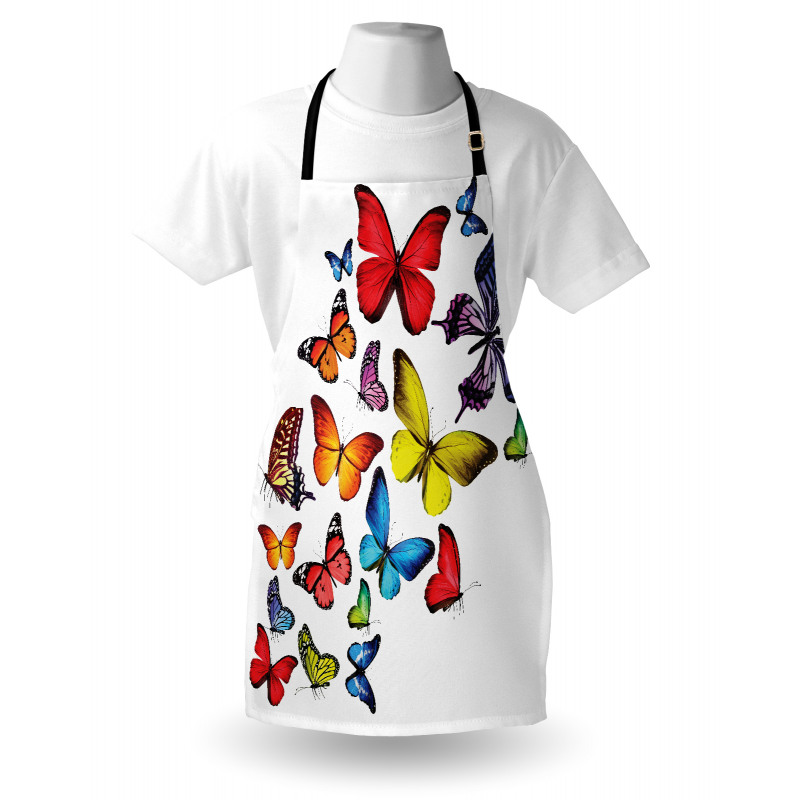 Kelebek Mutfak Önlüğü Rengarenk Bahar Coşkusu Desenli