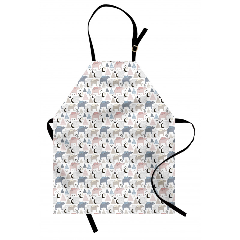 Pastel Polar Bear Pattern Apron