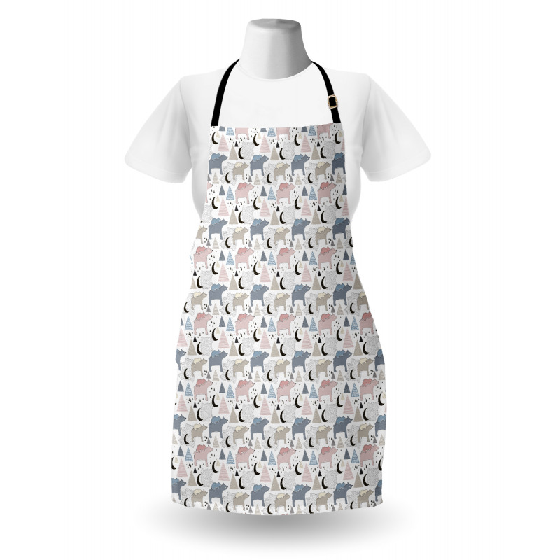 Pastel Polar Bear Pattern Apron