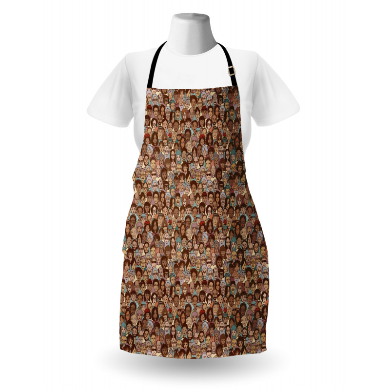 People Faces Various Ethnic Apron