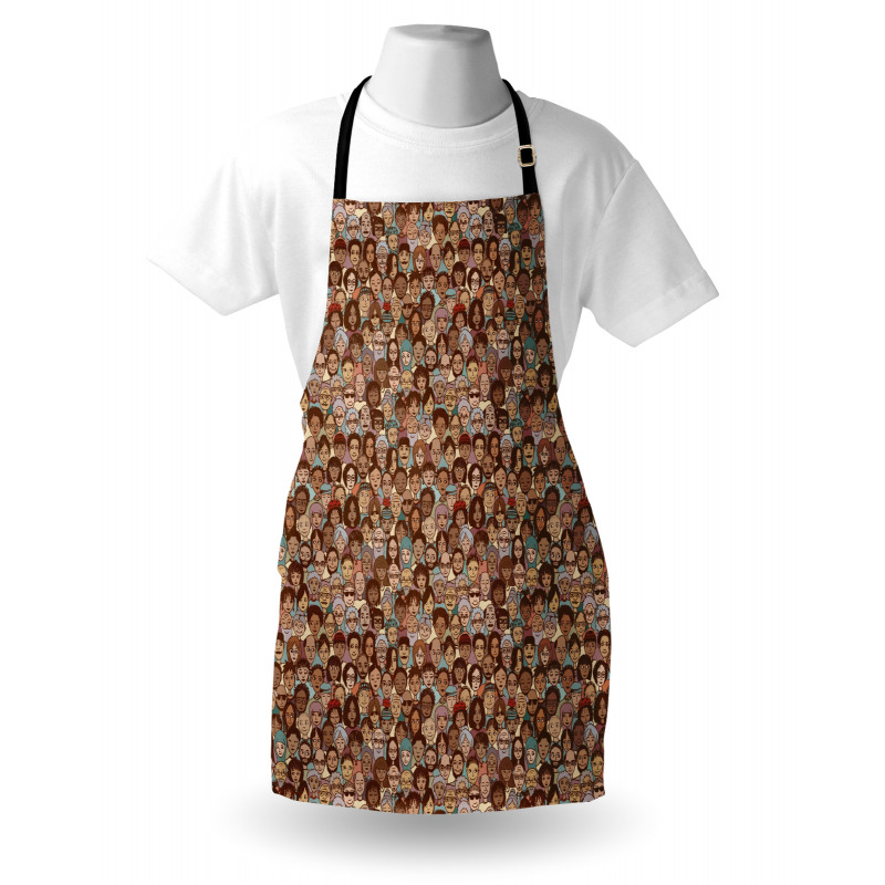 People Faces Various Ethnic Apron