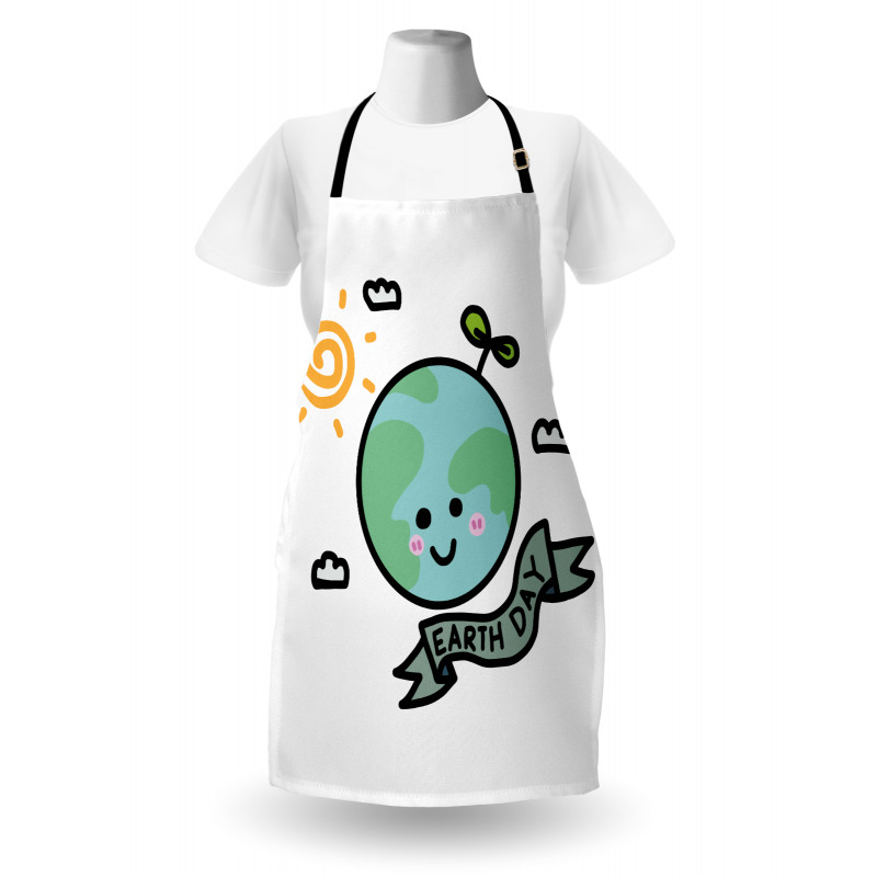 Childish Globe Doodle Apron