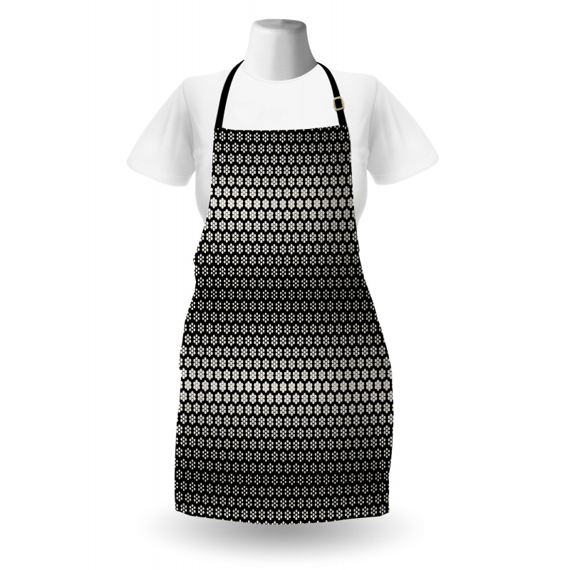 Halftone Hexagons Flowers Apron