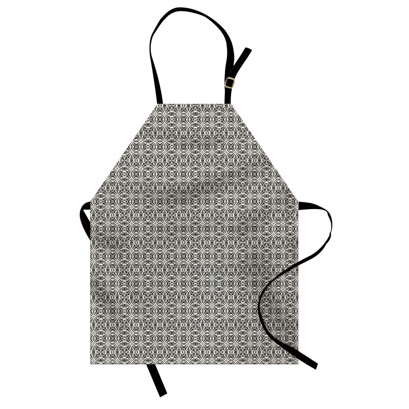 Monochrome Abstract Floral Apron