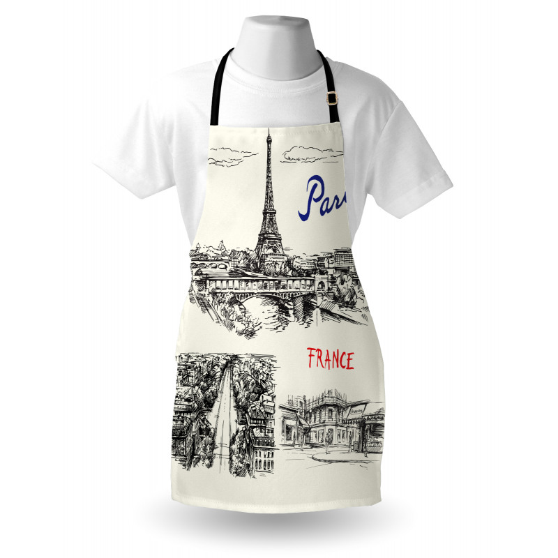 Paris Sketch Art Apron