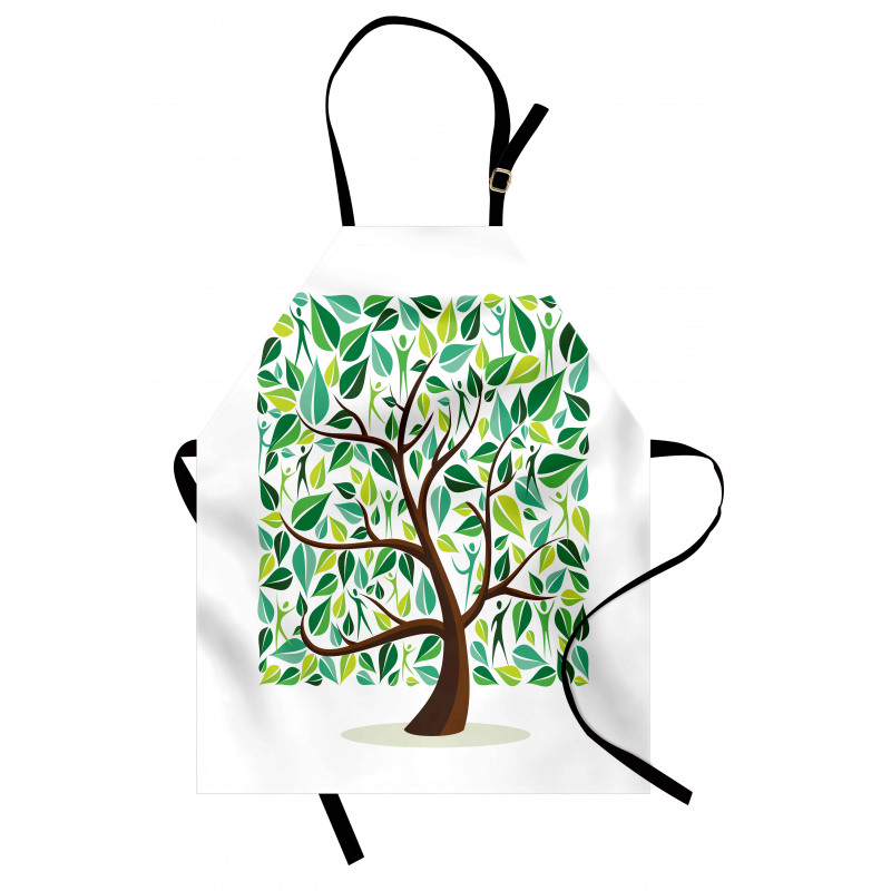 Squares Leaves Silhouette Apron