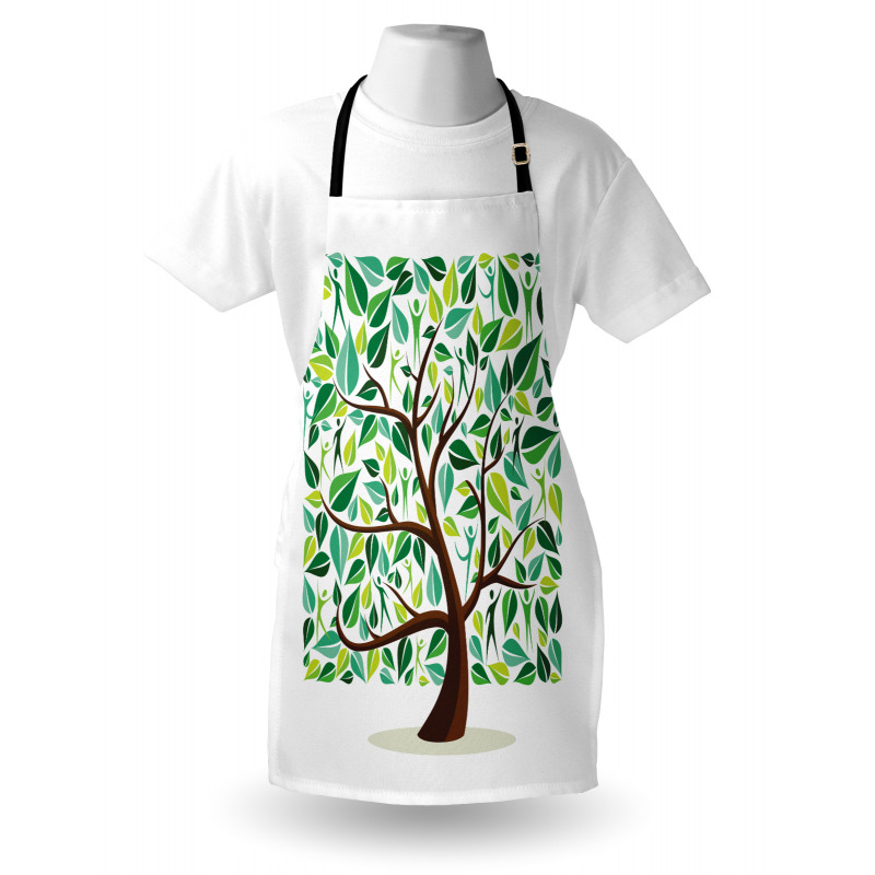 Squares Leaves Silhouette Apron