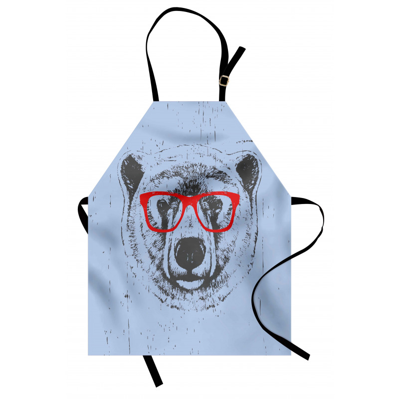 Whimsical Grunge Polar Bear Apron