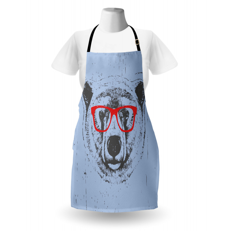 Whimsical Grunge Polar Bear Apron