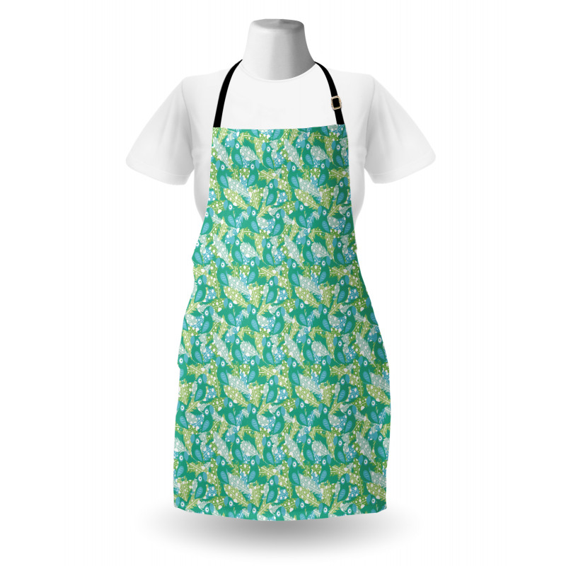 Parrots and Dotted Feather Apron