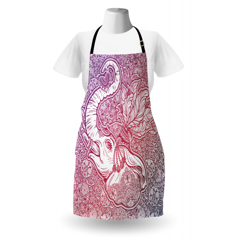 Eastern Elephant Zentangle Apron