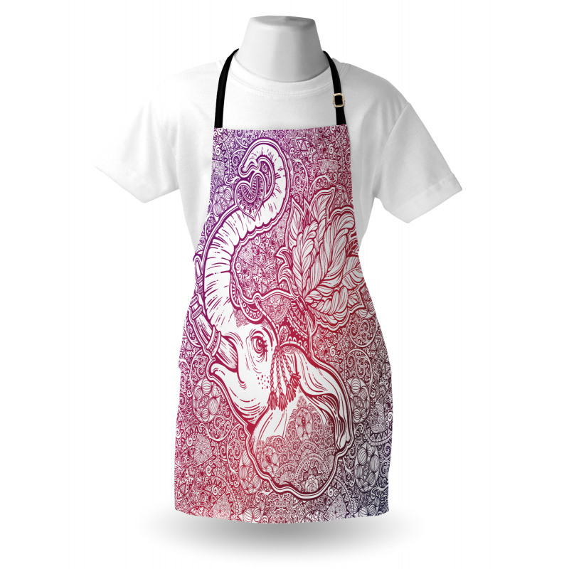 Eastern Elephant Zentangle Apron