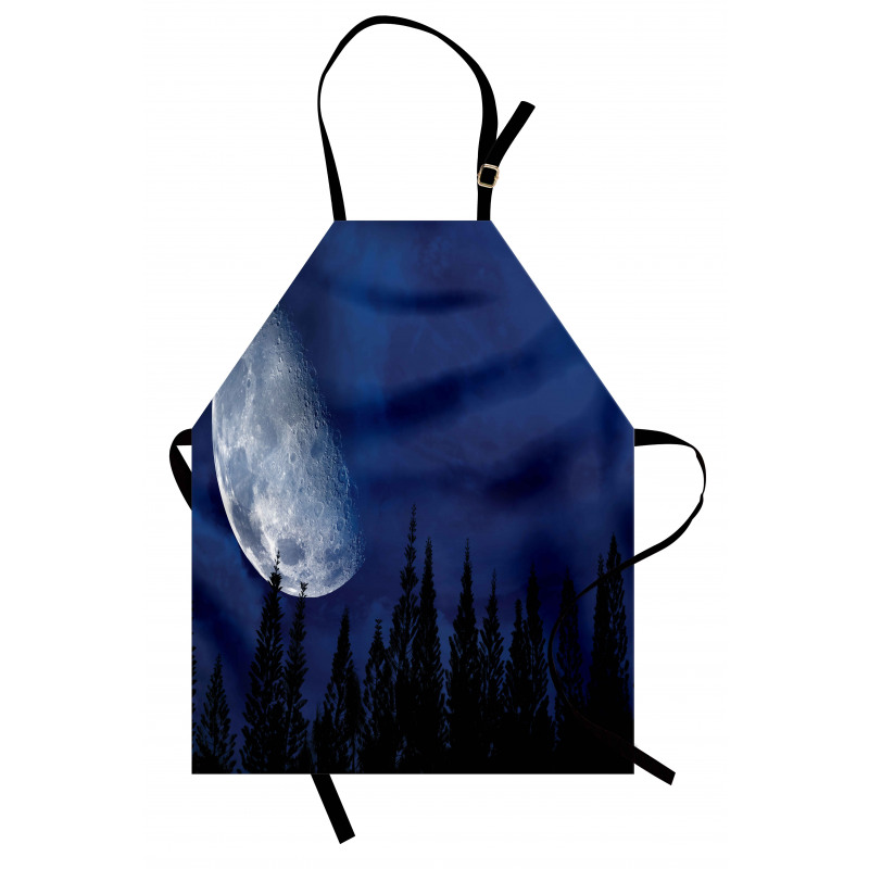 Forest Night Silhouette Apron