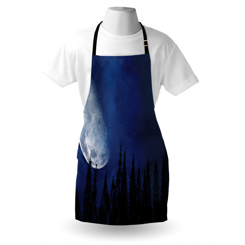 Forest Night Silhouette Apron