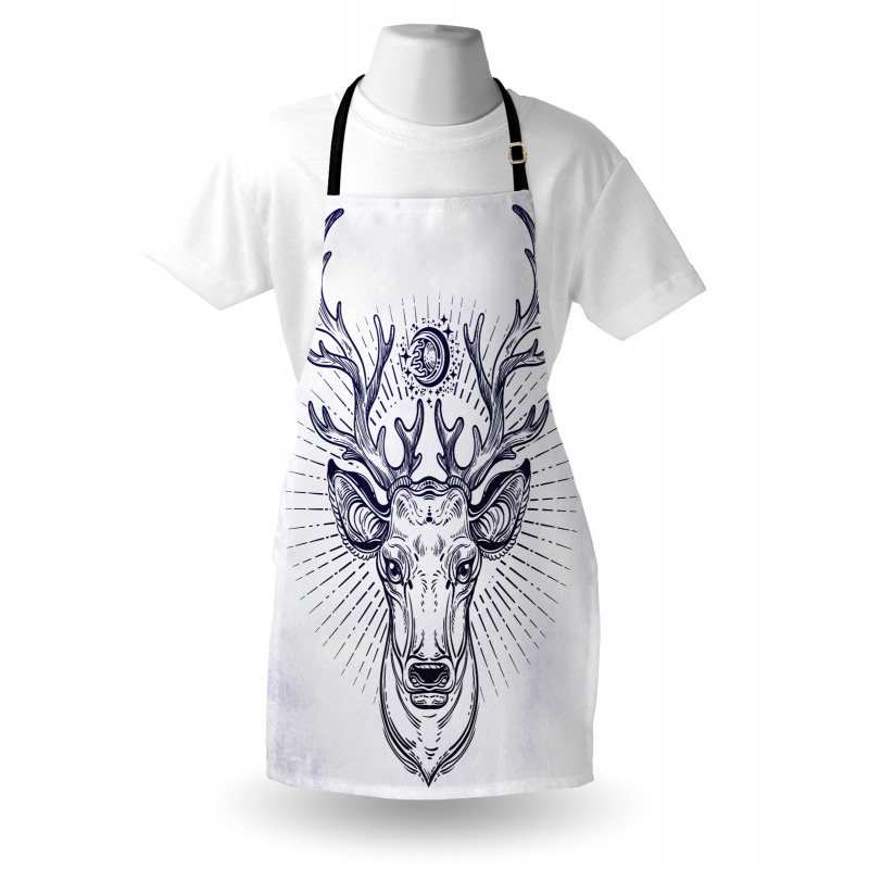 Reindeer Head Sketch Apron