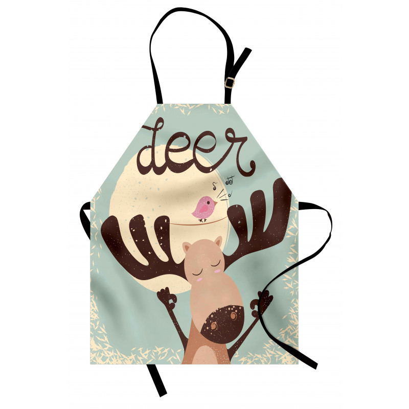 Reindeer Bird Cartoon Apron