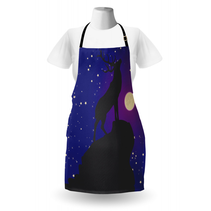 Elk Silhouette Night Apron