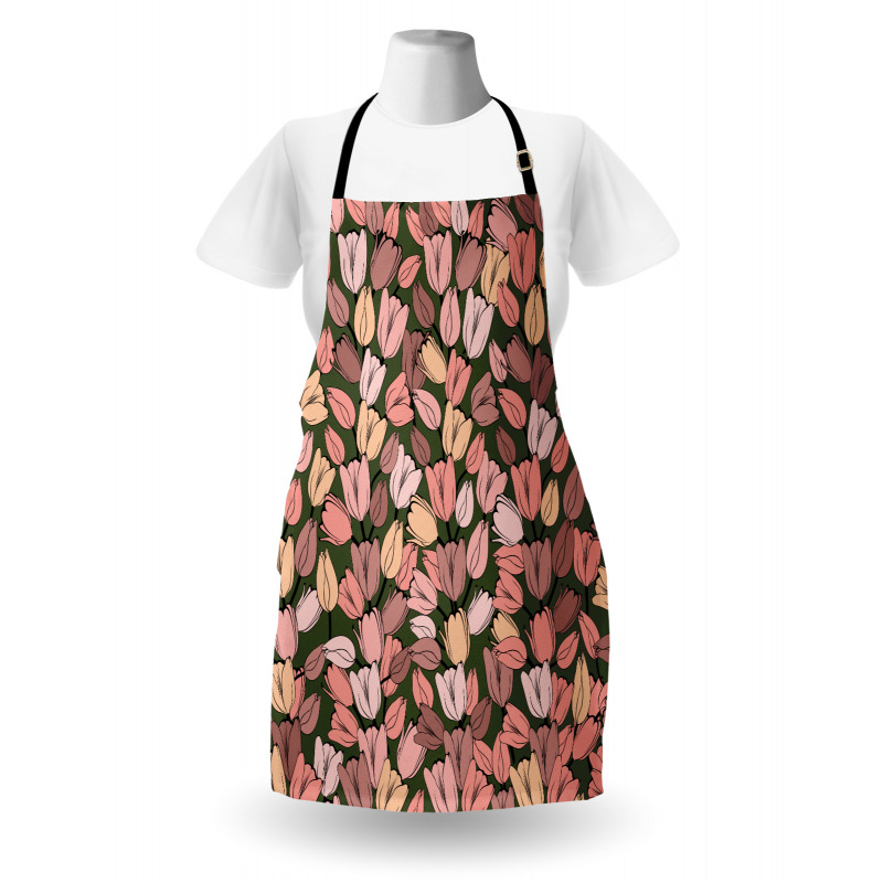 Retro Tulips Flowers Apron