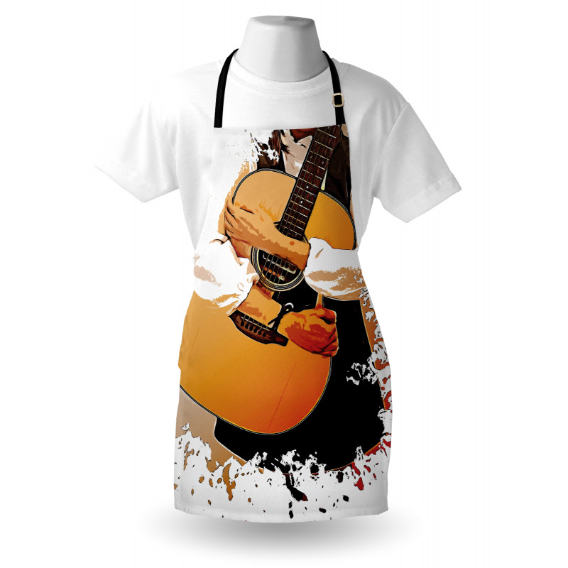 Man Holding a Guitar Apron