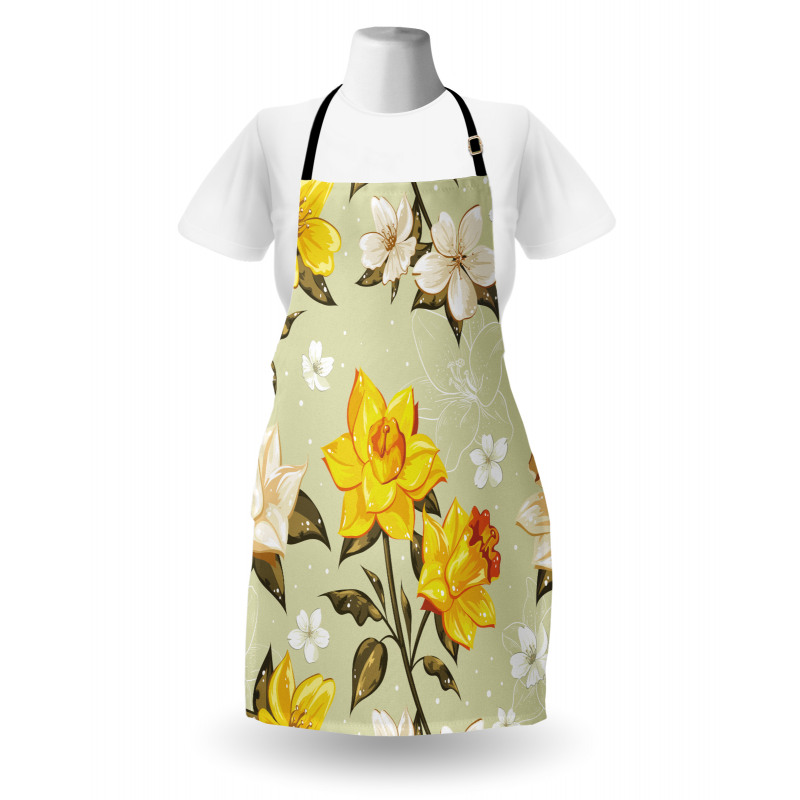 Floral Narcissus Branch Apron