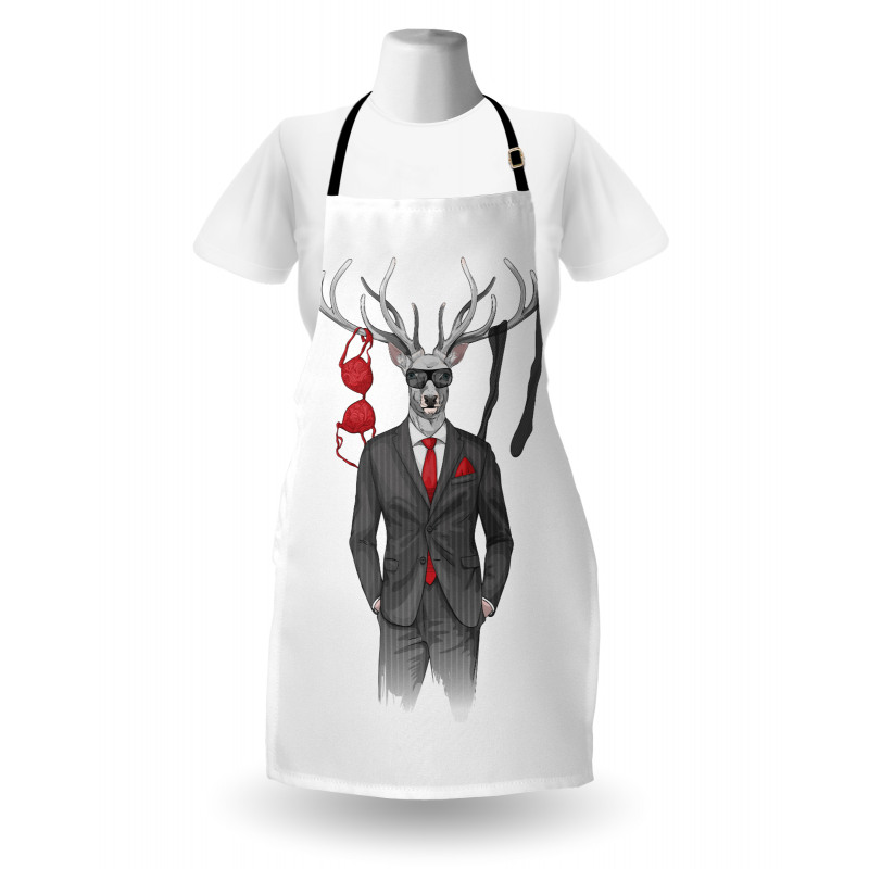 Womanizer Deer in Suit Art Apron