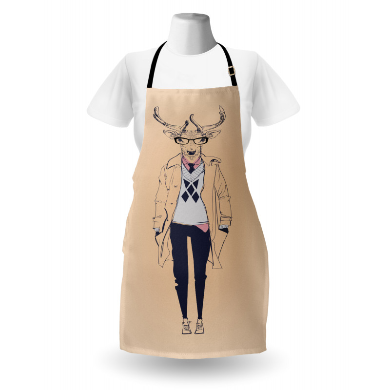 Modern Pastel Deer Animal Apron