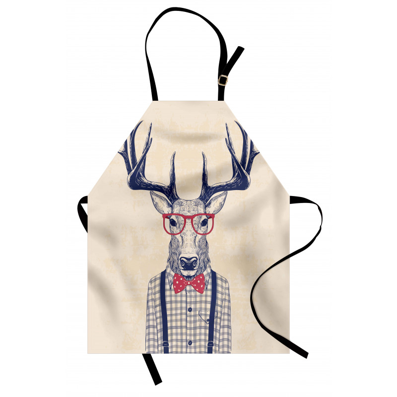 Humorous Deer with Jazz Bow Apron