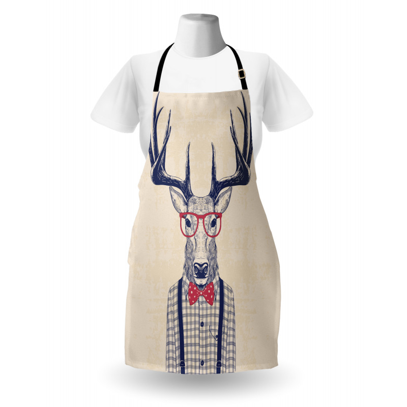 Humorous Deer with Jazz Bow Apron