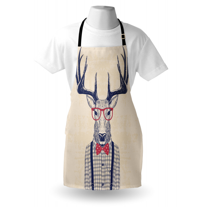 Humorous Deer with Jazz Bow Apron