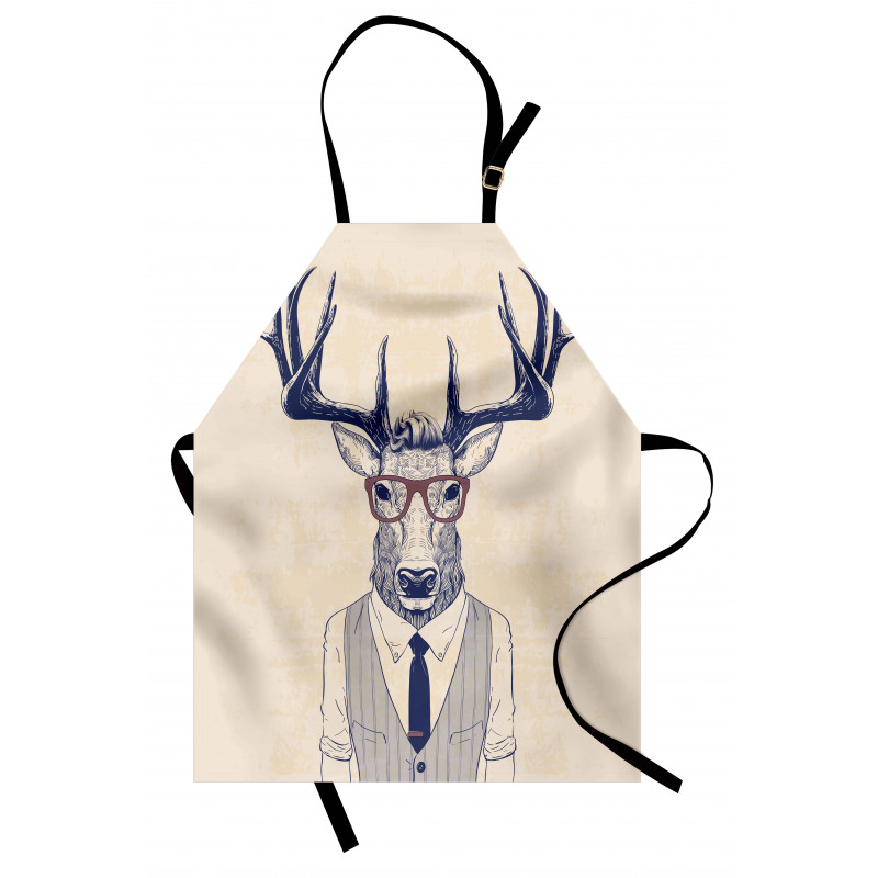 Humanized Manly Deer Art Apron