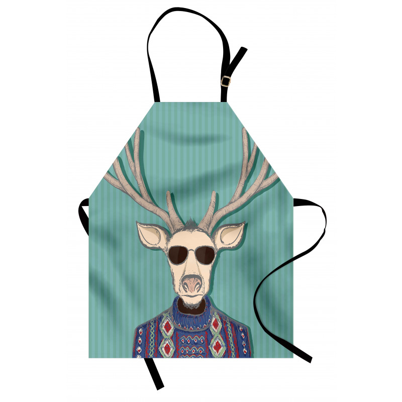 Deer with Colorful Sweater Apron