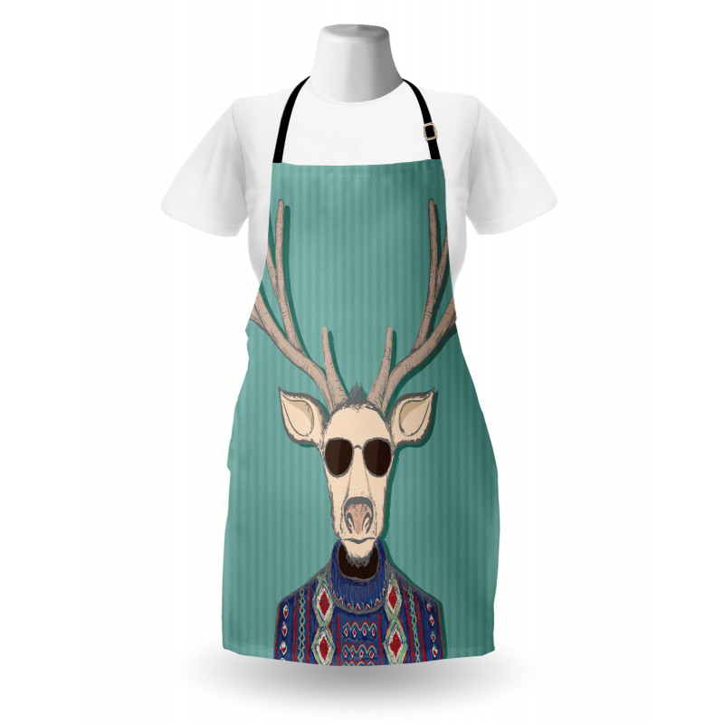 Deer with Colorful Sweater Apron