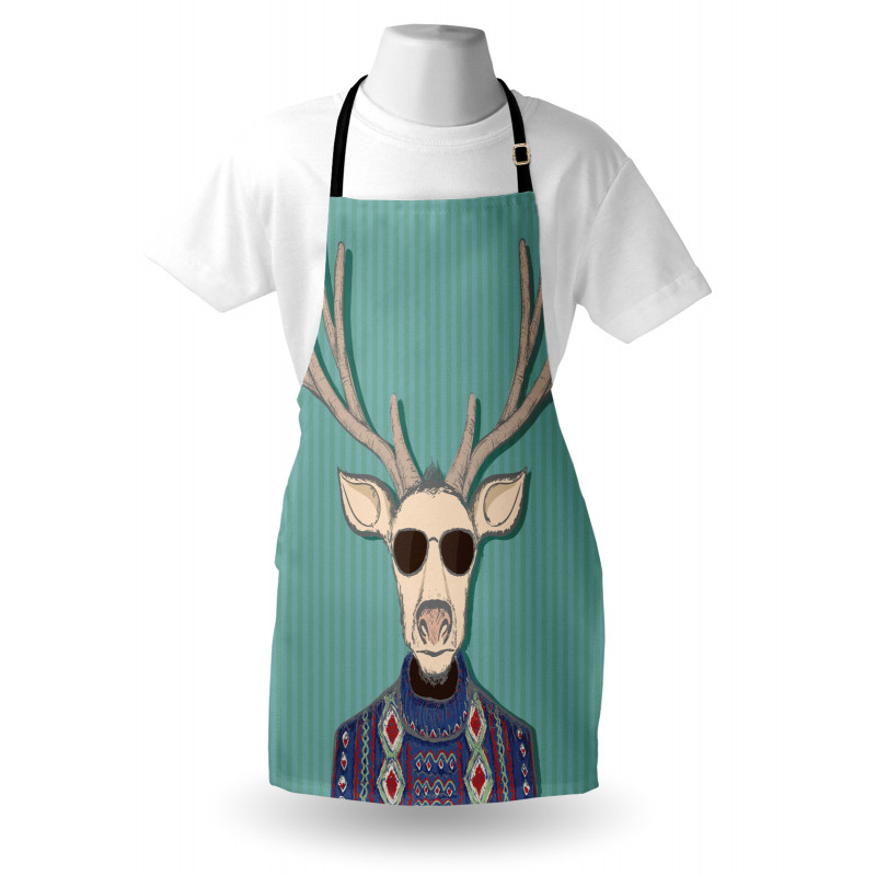 Deer with Colorful Sweater Apron