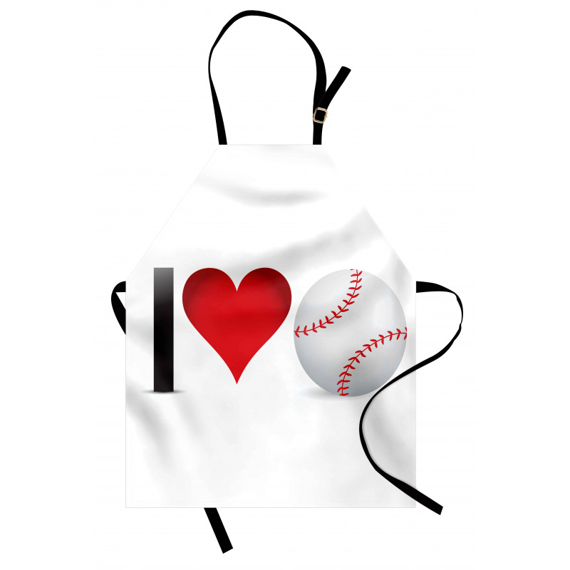 I Love Baseball Heart Apron