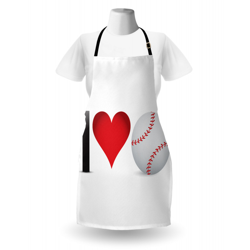 I Love Baseball Heart Apron