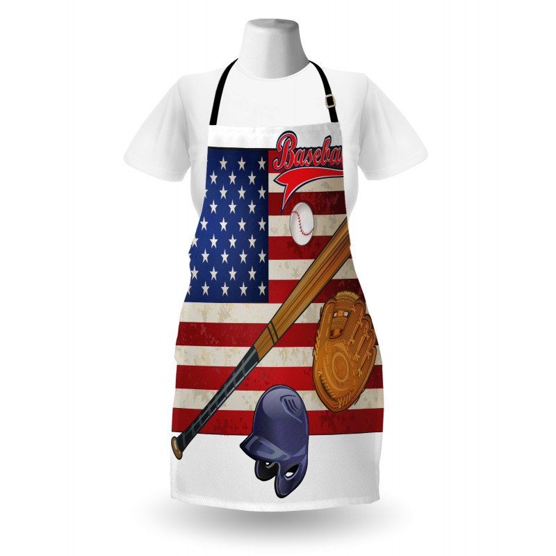 USA Flag and Baseball Apron