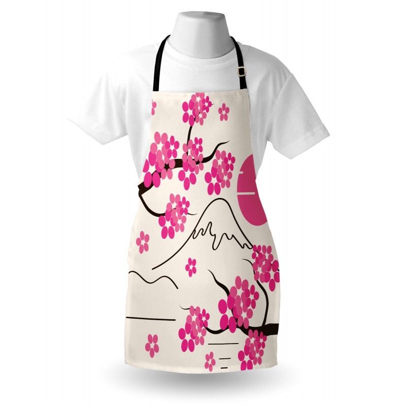 Japan Sakura and Hill Apron