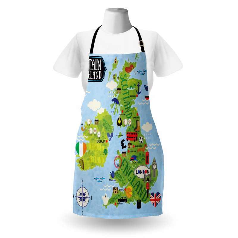 Maps of Britain Ireland Apron