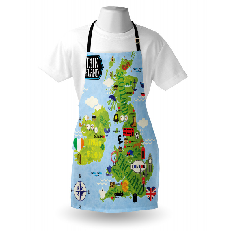 Maps of Britain Ireland Apron