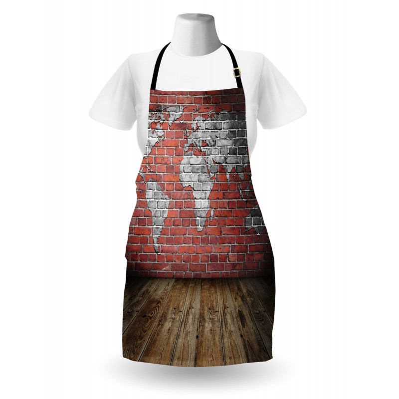 Rustic Old Grunge Map Apron