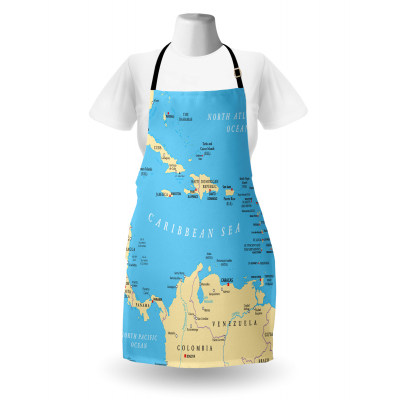 Caribbean Capitals Map Apron